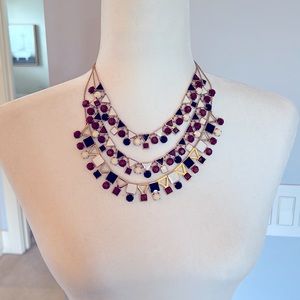 Kate Spade black/brown/white tiered necklace